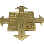 vastu four direction swastik plate in brass 5br