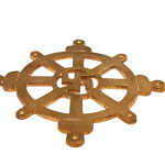 vastu wheel in copper 14 cms 3br