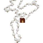 white agate mala in white metal chain 3