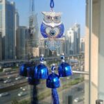 Evil Eye Wind Chime for Good Luck & Protection (OWL) (30 Cms) (1 Pc)