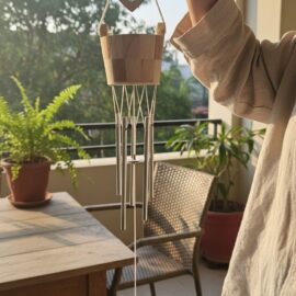 Wind Chime for Positive Energy for Home and Balcony Decor with Melody Sound (5 Pipes)