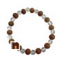 Wood & Crystal | Sphatik Diamond Cut Beads Stretchable Bracelet (8 MM) ( 1 Pc)